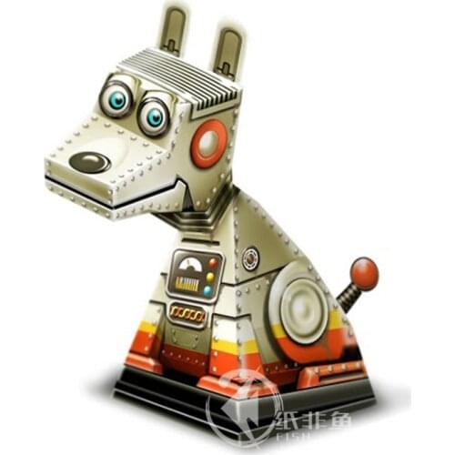 Optical Illusions Mechanical Dog Ornaments Folding Cute Mini 3D Paper Model Papercraft DIY Kids Adult Handmade Craft Toys ER-069