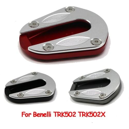 Motorcycle CNC Kickstand Foot Side Stand Extension Enlarge Pad Support Plate For Benelli TRK502 TRK502X