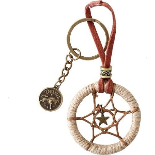 Car Bag Hanging Conststellation Pendant Keyring Dreamcatcher Wind Chime Style Handmade Keychain Birthday Gift for Friend