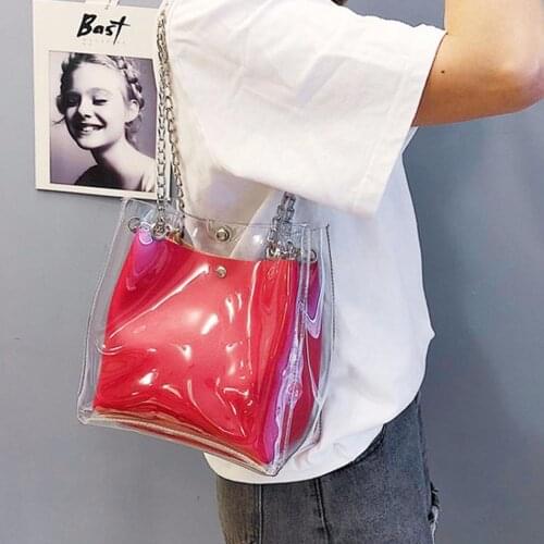 Luxury Handbags New Single Handbag Women Bags Designer Fashion Chain Transparent Bags For Women 2020 Purse Solid Large Capacity