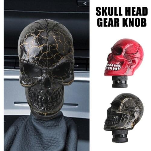 Skull Head Stick Manual Shift Knob Lever Modified Shifter Gear For 8MM / 10MM / 12MM Adapters Shift Knob Adapter Car Styling