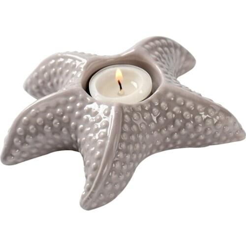 DIY Silicone Concrete Mold Starfish Shell Shape Candlestick Molds Cement Candle Holder Plaster Mould