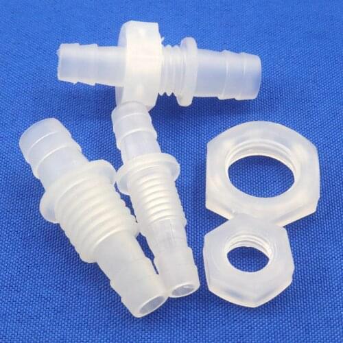 5pcs M12~M16 Thread 8~12mm Pagoda Joints PP Straight Connectors Hex Nut Aquarium Fish Tank Air Pump Fittings Water Hose Parts