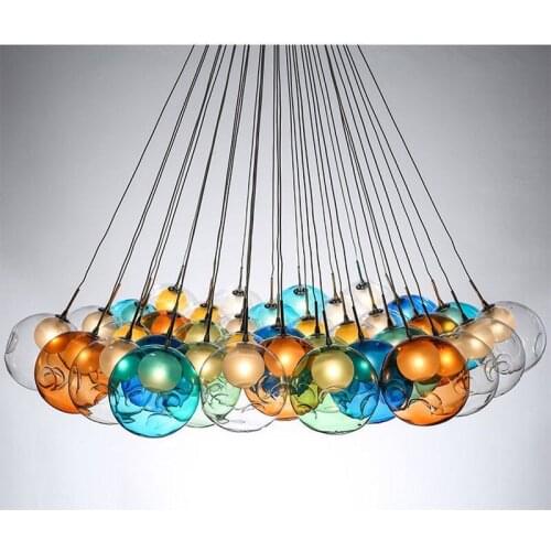 Pendant Lamps Modern G4 LED Colorful Glass Pendant Light Fixture Home Decor For Dining room Bedroom Pendant Lighting Lamps