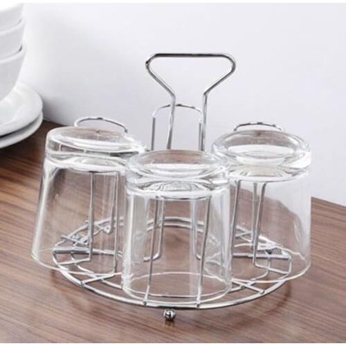 Glass Mug Tree Holder Cup Rack Organizer Kitchen Drying Stainless Steel