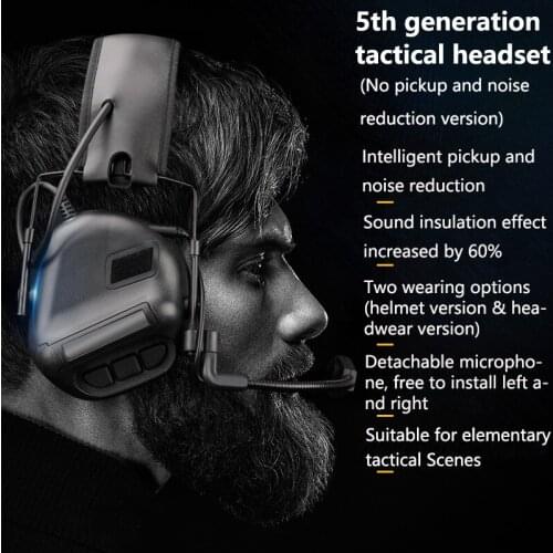 Tactical Helmet Headset with Fast Helmet Rail Adapter Military Airsoft Communication Headphone Outdoor Hunting Shooting Headset