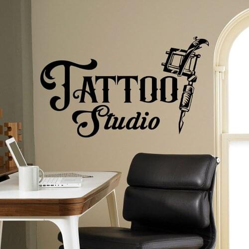Tattoo Studio Wall Decal Business Logo Door Window Vinyl Stickers Man Cave Interior Design Decor Art Lettering Wallpaper Q781