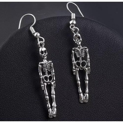 Halloween Vintage Skeleton Skull Dangle Earrings for Women Jewelry Party Gifts Aretes De Mujer Modernos 2021