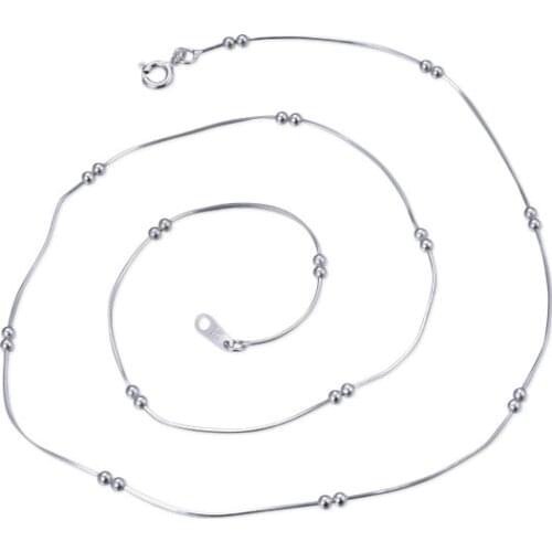 YJAX002235 New Fashion Accessories S925 Sterling Silver Jewery Girl Vintage 065 Octagonal Chain 2.0 Double Bead Necklace Women