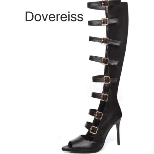 Summer Women Fashion Sexy New Stilettos Heels Consice Peep Toe Buckle Gladiator Height Concise Cool Boots 45 46