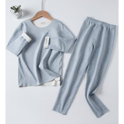 Childrens Clothing Sets Winter Warm Cotton Full Long Sleeve Underwear + Pants 2pcs for Boys Girls Kids House Home Wear 100-175