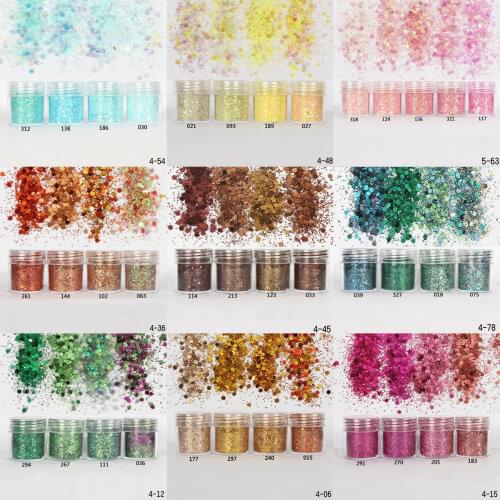 18Color Nail Art Glitter Powder Dust for UV Gel Acrylic Powder Sequin Decor Tips
