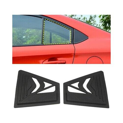 2* Carbon Fiber Look Rear Window Shutter Cover For Toyota Vios Yaris Sedan 14-20