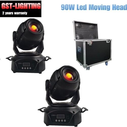 2pcs flight case package 90w led 90w LED gobo pattern RGBW 4in1 LED dmx spot moving head light