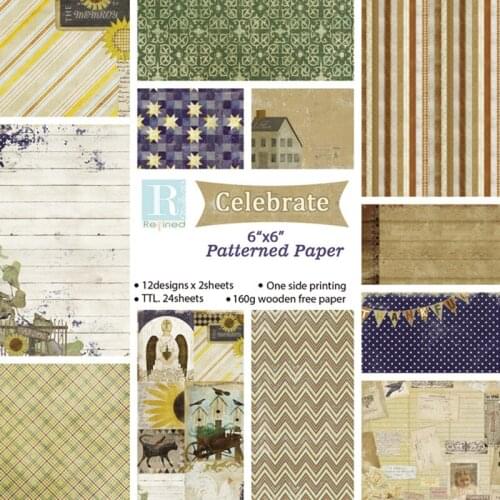 24Pcs/Lot Country Town Retro Material Papers DIY Scrapbooking Album Diary Gift Decorative Paper Scrapbooking Paper