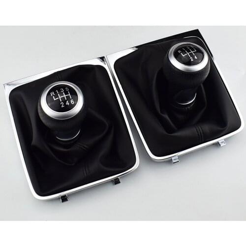 5 / 6 Speed Car Gear Shift Knob Stick Gaiter Boot Frame With Cover Case Kit For VW Passat B6 2005 2006-2012 Gear Shifter Knob