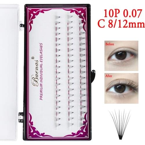 60pcs 10D Russian Premade Volume Fans Mink Hair 0.07 C 8/12mm Eyelash Extensions Middle Use Glue Natural Soft Eye Lash Extensio