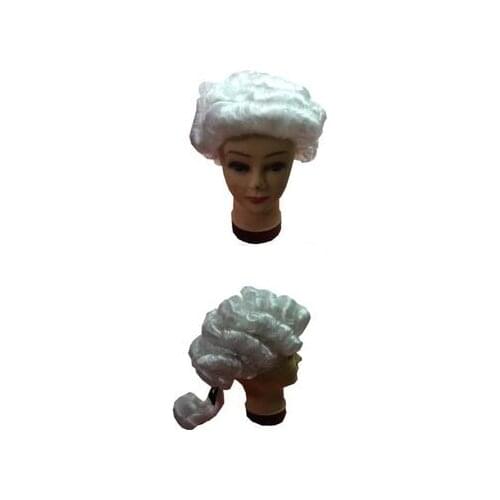 White lawyer hair for adults halloween party cosplay hair masquerade party judge hair big curly hair