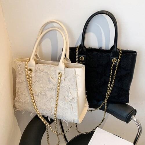 Chain Tote Bags for Womens Distressed Crossbody Bag Casual Leather Shoulder Shopper Purses and Handbags 2021 New Women Backpack