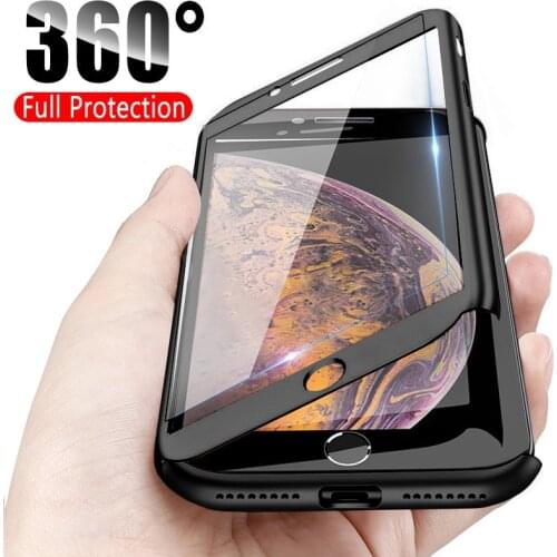 360 Full Cover Phone Case For iPhone SE 2020 7 8 6 6s Plus Protective Cover For iPhone 11 Pro XS MAX XR 5 5s 7 Case With Glass