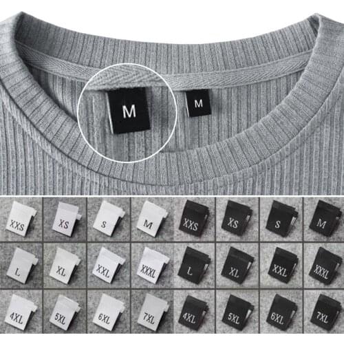 100PCS Clothes Size Labels Folded Cloth Labels General Woven Size Mark Practical Clothing Size Labels for Bags Shoes Accessories