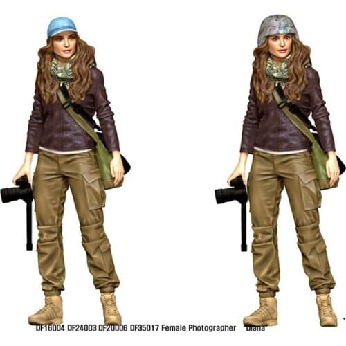 1/16 Resin Model figure GK Female Photographer Diana Unassembled and unpainted kit
