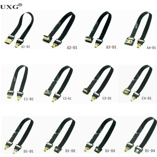 FPV A2-C1234 D1234 FPC Ribbon Flat Micro Mini HDMI-compatible Cable Pitch 20pin For HDTV FPV Multicopter Aerial Photography