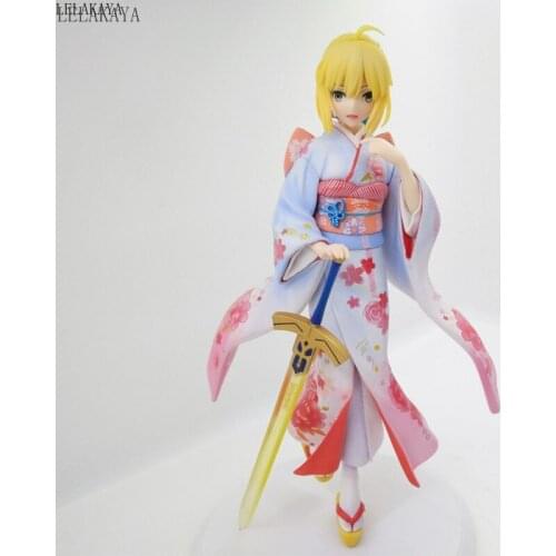 Hot Anime Fate stay Night Zero Nero Saber Kimono Ver. 1/7 Scale Painted PVC Action Figure Model Collectible Doll Brand New 25cm