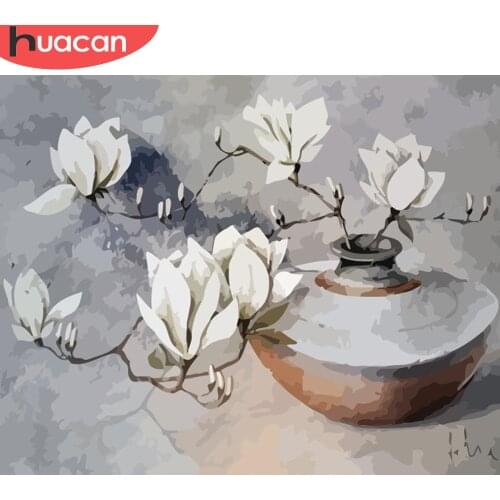 HUACAN Paint By Number Flowers Drawing On Canvas Gift DIY Pictures By Numbers Kits Hand Painted Painting Art Home Decoration