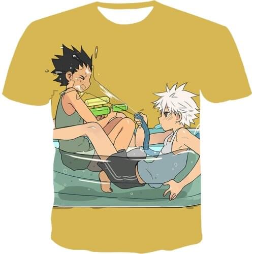 Hunter X Hunter Anime T Shirt Clothes Camisetas Manga For Men Tops Ropa Hombre Streetwear Camisa Masculina Verano Koszulki
