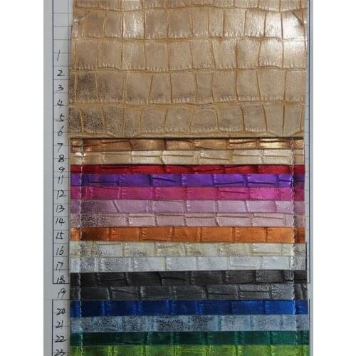 Artificial PVC leather luggage bags pearlescent crocodile leather bronzing crocodile snake leather fabric