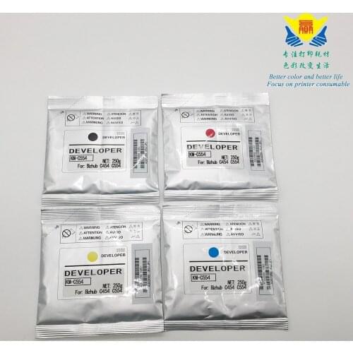 JIANYINGCHEN Compatible color Developer powder for Konicas Minolta Bizhub C454 C554 laser printer (4bags/lot) 250g per bag