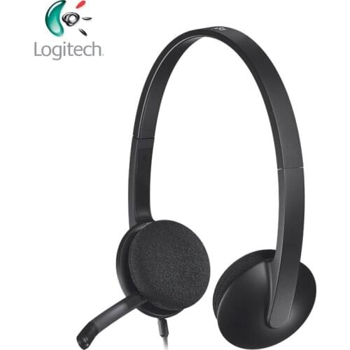 Logitech H340 USB Computer Headphones with USB Jack Designed for Office using for almost platforms&operating Systems