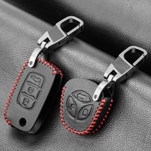 Leather Car Key Case For LADA Sedan Largus Kalina Granta Vesta X-Ray XRay Remote Cover Keychain Holder Bag Auto Accessories