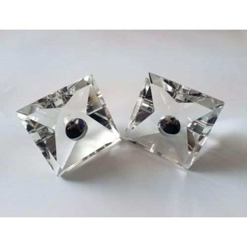 Square/Round Crystal door handles glass wooden door kitchen bathroom door handle Big Pulls Furniture handle1Pair(Diameter:100mm)