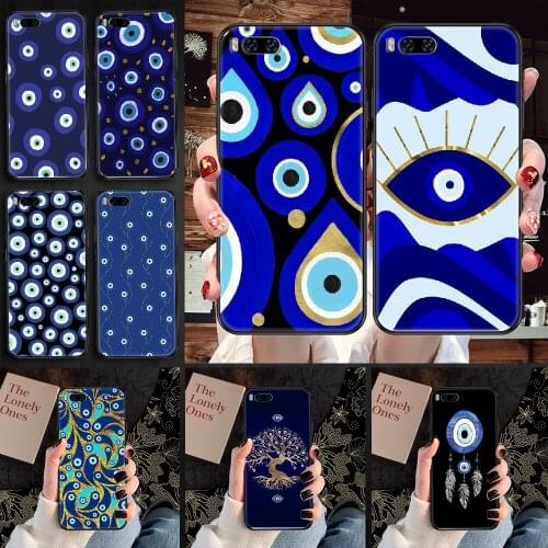 Evil Eye Fashion Phone case For Xiaomi Mi Max Note 3 A2 A3 8 9 9T 10 Lite Pro Ultra black 3D back painting shell silicone prime