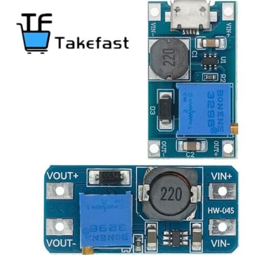 MT3608 DC-DC Adjustable Boost Module 2A Boost Plate Step Up Module with/without MICRO USB 2V-24V to 5V 9V 12V 28V