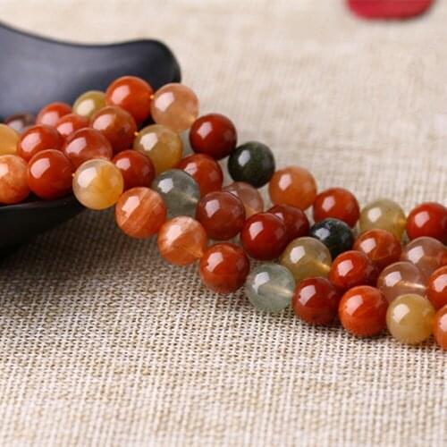 Grade AA Natural Multicolor Rutilated Quartz Beads NOT Dyed 4mm 6mm 8mm 10mm Smooth Polished Round 15 Inch Strand RL42