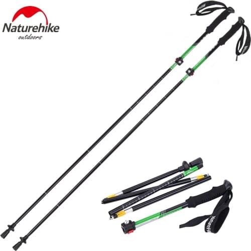 Naturehike high quality outdoor Ultra-light EVA Handle 5-Section Adjustable sticks Canes Walking Sticks Trekking Pole Alpenstock