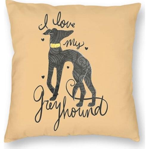 Greyhound Dog Pillow Cover Decoration Italian Sihthound Animal Cushions Throw Pillow for Home Polyester Double-sided Printing