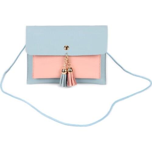 New Fashion Women Mini Crossbody Bags PU Leather Shoulder Bag Coin Phone Money Holder Tassel Beach Bag Hasp Solid Ladys Bag Sac