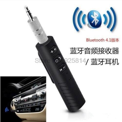 By dhl 100pcs Mini Bluetooth Receiver Audio Transmitter 3.5mm Jack Handsfree Bluetooth Kit Music Adapter Bluetooth Car AUX