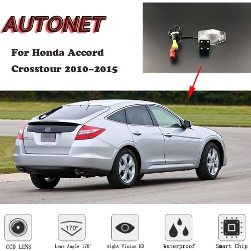 AUTONET HD Night Vision Backup Rear View camera For Honda Accord Crosstour 2010~2015 CCD/license plate Camera