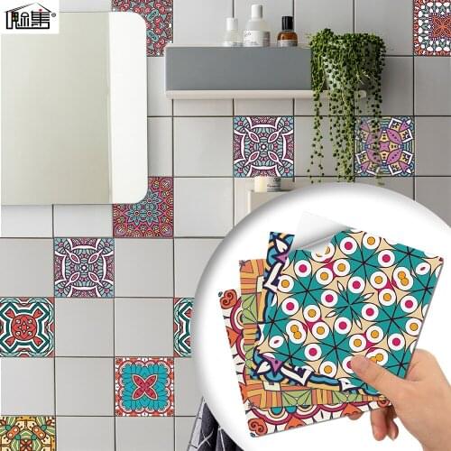 20 Kinds of Colorful Ethnic Style Home Landscaping Decoration Self-adhesive Tile Wallpaper Waterproof and Antifouling