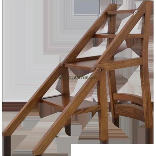 Solid Wood Staircase Stool Ladder Chair Folding Staircase Stool Family Loft Staircase Chair Stool Ladder Wooden Staircase Chair