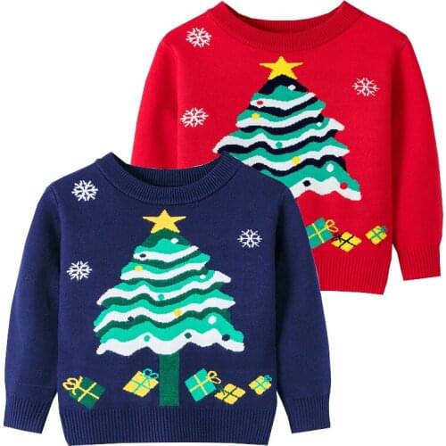 Christmas Tree Girls Sweaters Fall Clothes For Kids Cotton Quality Winter Children Knitted Wear Toddler Pullover
