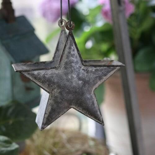 Vintage Metal Iron Keg Five-pointed Succulents star Flower Pot Hanging Balcony Garden Plant Planter Decoration Pot