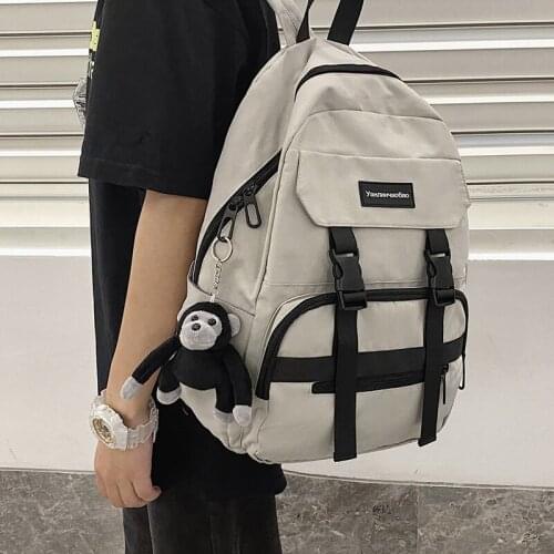 Women White School Bags for Teenage Girls Anti-theft Travel Casual Knapsack Large Capacity Fashion Travel Tote Backpack