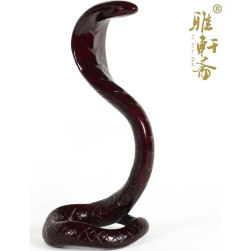 T Zodiac snake mahogany wood carving wood carving crafts birthday Cobra feng shui ornaments Zhaocai