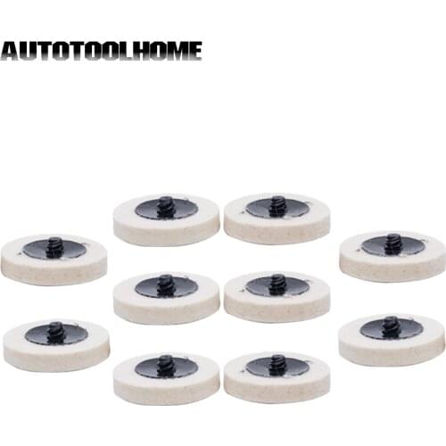 10pcs 2" Compressed Wool Felt Fabric QC Disc 50mm Polishing Buffing Pads Wheels for Roloc Grinding Abrasive Tools Accessories